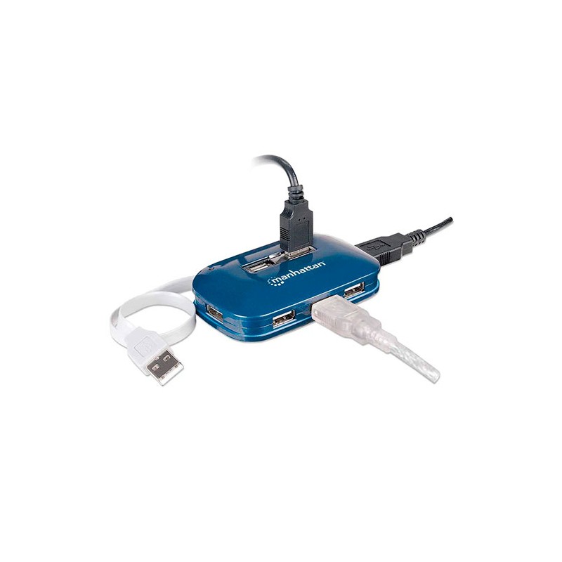 Manhattan Hub USB 2.0 de 7 Puertos, 480 Mbit/s, con Fuente