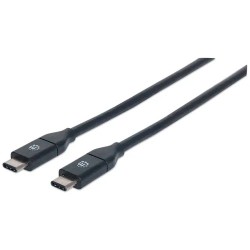 Manhattan Cable USB C Macho - USB C Macho, 1 Metros, Negro