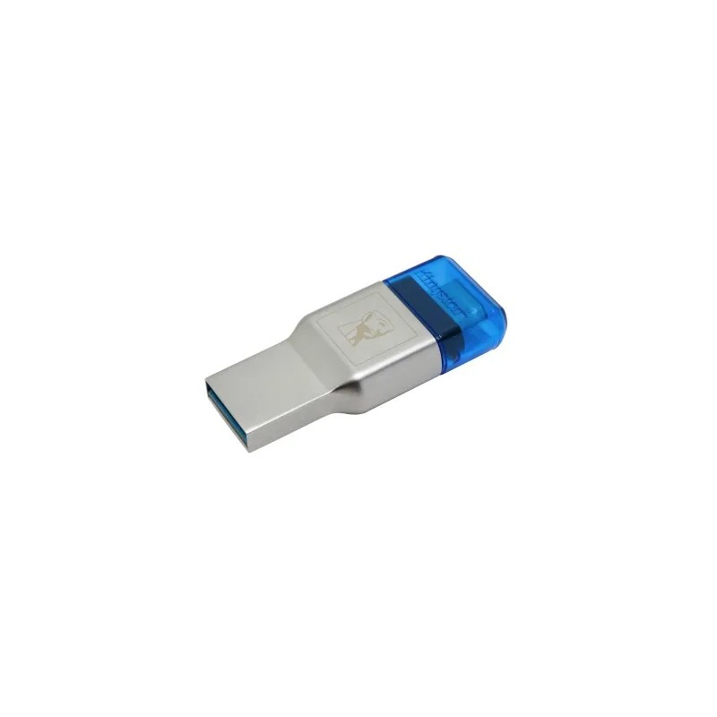 Lector de Memorias Kingston Mobilelite Duo 3C MicroSD USB 3.0 10Mbit/S Azul, Plata