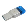 Lector de Memorias Kingston Mobilelite Duo 3C MicroSD USB 3.0 10Mbit/S Azul, Plata