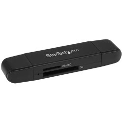 Lector de Memorias Flash StarTech.com Externo USB-C, USB 3.0 Negro