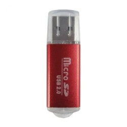Lector de Memorias Brobotix 345673R para MicroSD USB 2.0 Rojo