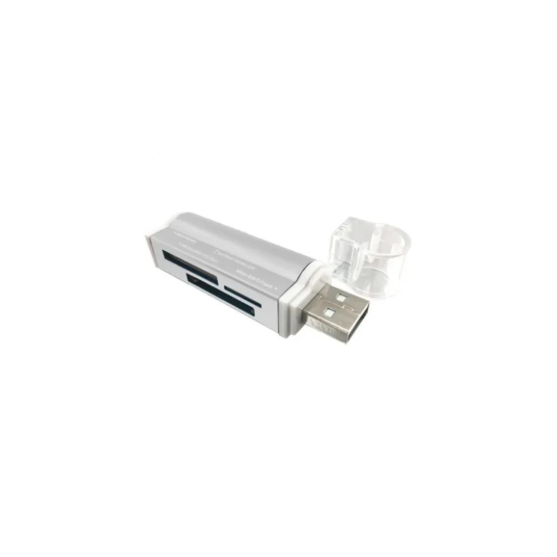 Lector de Memorias Brobotix 180420P Ms Duo/MicroSD/Sd USB 2.0 Plata