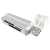 Lector de Memorias Brobotix 180420P Ms Duo/MicroSD/Sd USB 2.0 Plata