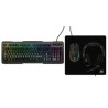 Kit Vorago Gamer KMH-501 Teclado Usb RGB , Mouse optico Usb RGB , Diadema con microfono 3.5mm RBG , Mousepad 320x240mm, Negro