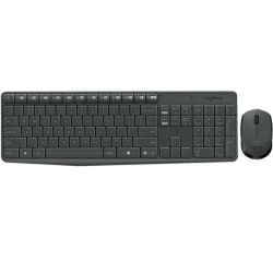 Kit Teclado y Raton Logitech MK235, Inalambrico, Teclado Multimedia, Color Negro/Gris