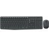 Kit Teclado y Raton Logitech MK235, Inalambrico, Teclado Multimedia, Color Negro/Gris
