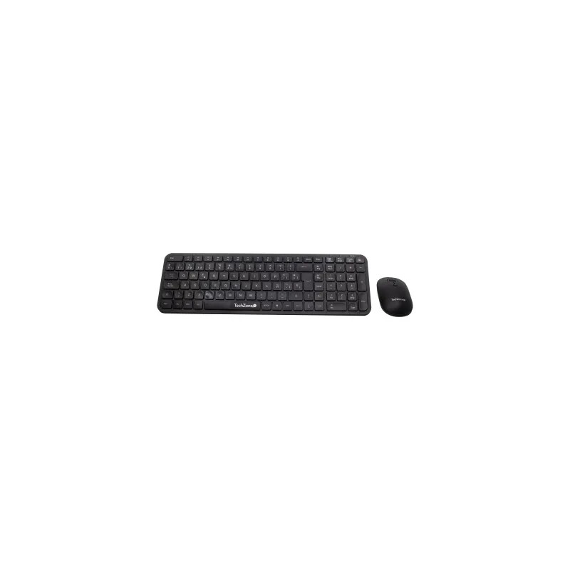 Kit Teclado y Mouse Techzone Tzcombina05 Inalámbrico USB Negro (Español)