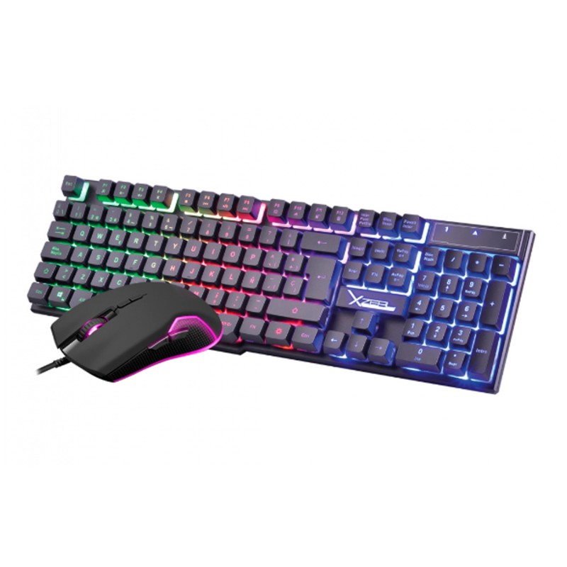 Kit Teclado y Mouse Gamer Xzeal XST-201, USB, Rainbow, Anti Ghosting, Mouse 6 Botones 3200DPI