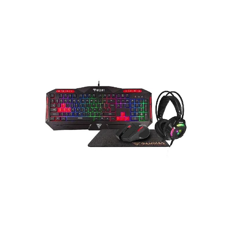 KIT TECLADO Y MOUSE GAMDIAS (GD-POSEIDON M2) RGB,TECLADO, MOUSE, MOUSE PAD, AUDIFONOS, 4-IN-1 COMBO
