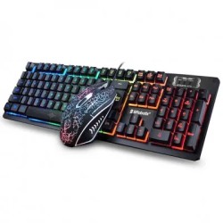 Kit Teclado y Mouse Brobotix 458977 Alámbrico USB Negro