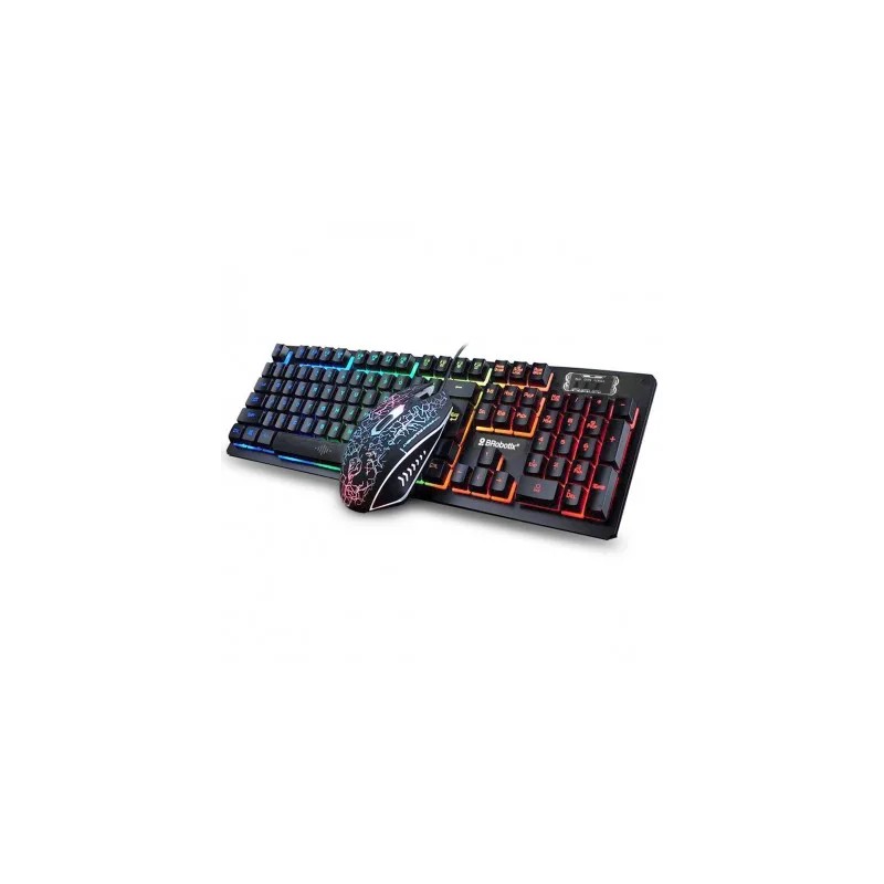 Kit Teclado y Mouse Brobotix 458977 Alámbrico USB Negro