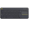 Teclado Inalambrico Logitech K400 Plus, Touchpad, teclas multimedia, Negro, RF Unify
