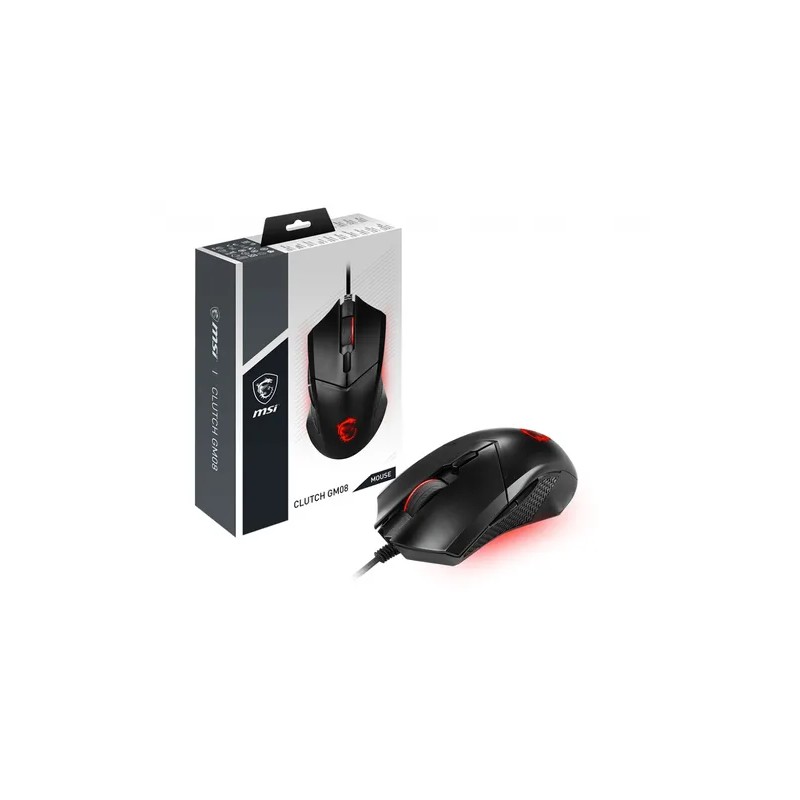 Mouse Optico Gamer MSI Clutch GM08, USB, Resolucion 4200 DPI, Color Negro