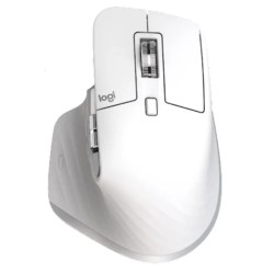 Mouse Optico Logitech MX Master 3S, 7 Botones, 8000 DPI, inalambrico, bluetooth, Recargable, Plata/Blanco