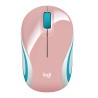 Mouse Logitech Optico USB M187 1000 DPI Inalámbrico Rosa, Blanco