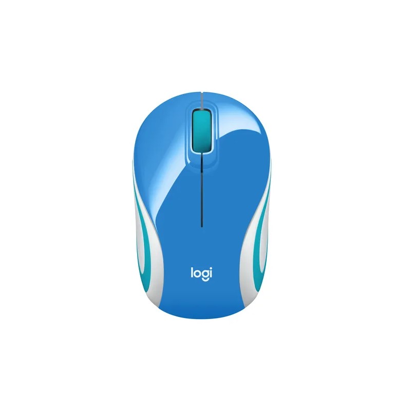 Mouse Logitech Optico USB M187 1000 DPI Inalámbrico Azul, Blanco