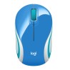 Mouse Logitech Optico USB M187 1000 DPI Inalámbrico Azul, Blanco