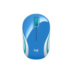 Mouse Logitech Optico USB M187 1000 DPI Inalámbrico Azul, Blanco