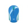 Mouse Logitech Optico USB M187 1000 DPI Inalámbrico Azul, Blanco