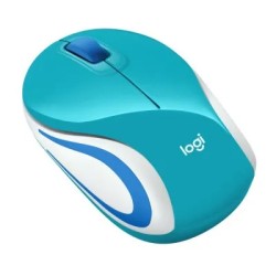 Mouse Logitech Optico USB M187 1000 DPI Inalámbrico Azul, Blanco