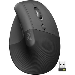 Mouse Logitech Lift Optico, 6 Botones, 4000 DPI, RF inalambrico + bluetooth, Grafito