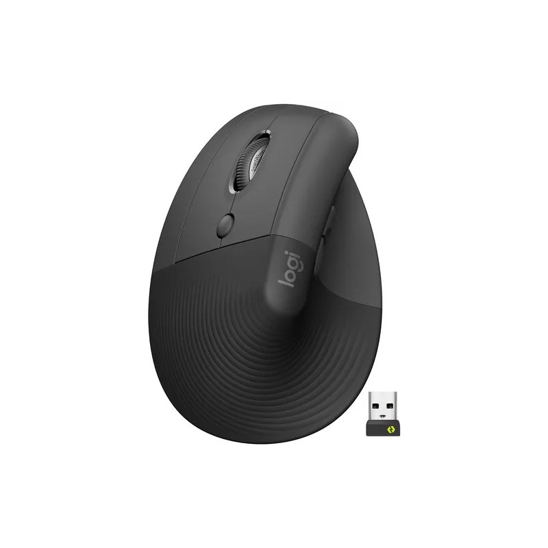 Mouse Ergonómico Logitech Lift para Zurdo Vertical 4 Botones Inalámbrico Bluetooth Grafito